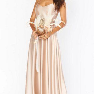 Faith Maxi Dress Champagne Luxe Satin, Women's Size Medium